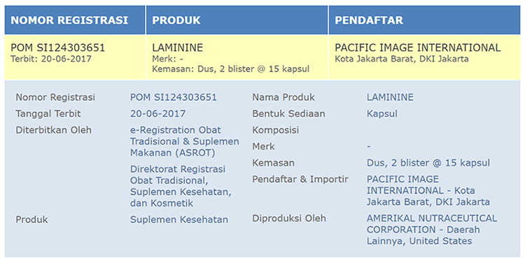 bpom laminine